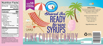 Hypothermias Pink Cotton Candy Ready To Use Gallon (128 Fl. Oz) Hawaiian Snow Cone Flavors Syrup - Shaved Ice, 100% Pure Cane Su