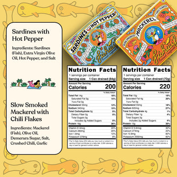 Fishwife Holiday Gift Set - 5-Pack Variety of Anchovies, Sardines, Tuna, Mackerel & Trout - 3.31 Ounce (Pack of 5) - Gluten Free,