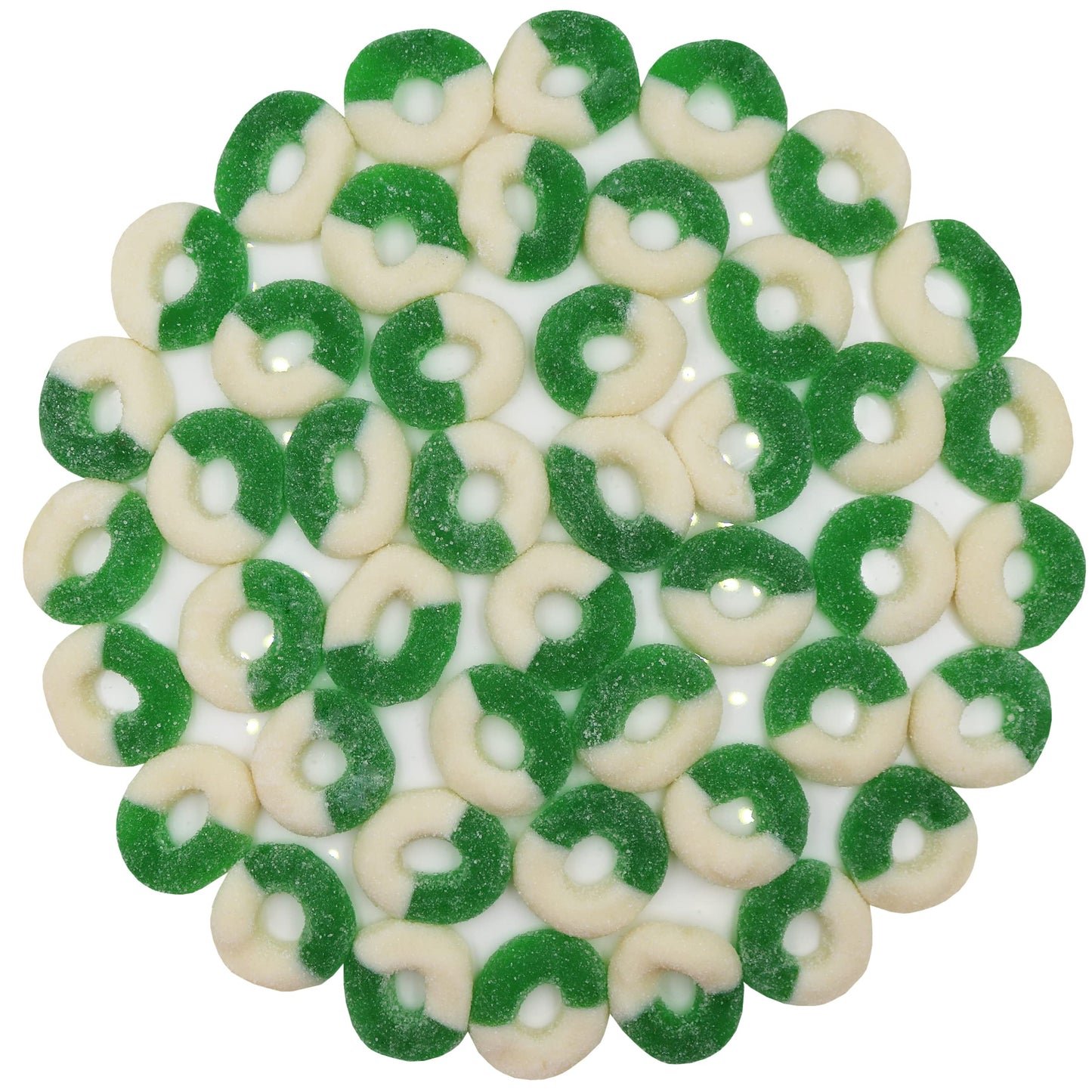 Firstchoicecandy Gummy Rings Candy (Green Apple, 1 Pound (Pack Of 1))