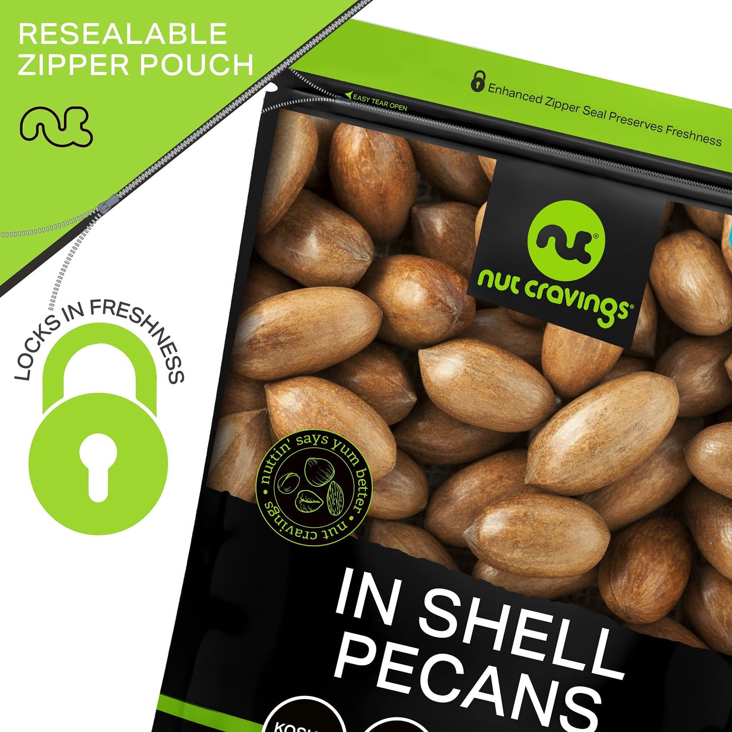 Raw Hard Shell Pecans, Superior To Organic (32Oz - 2 Lb) Bulk Nuts Packed Fresh In Resealable Bag - Healthy Protein Food Snack,