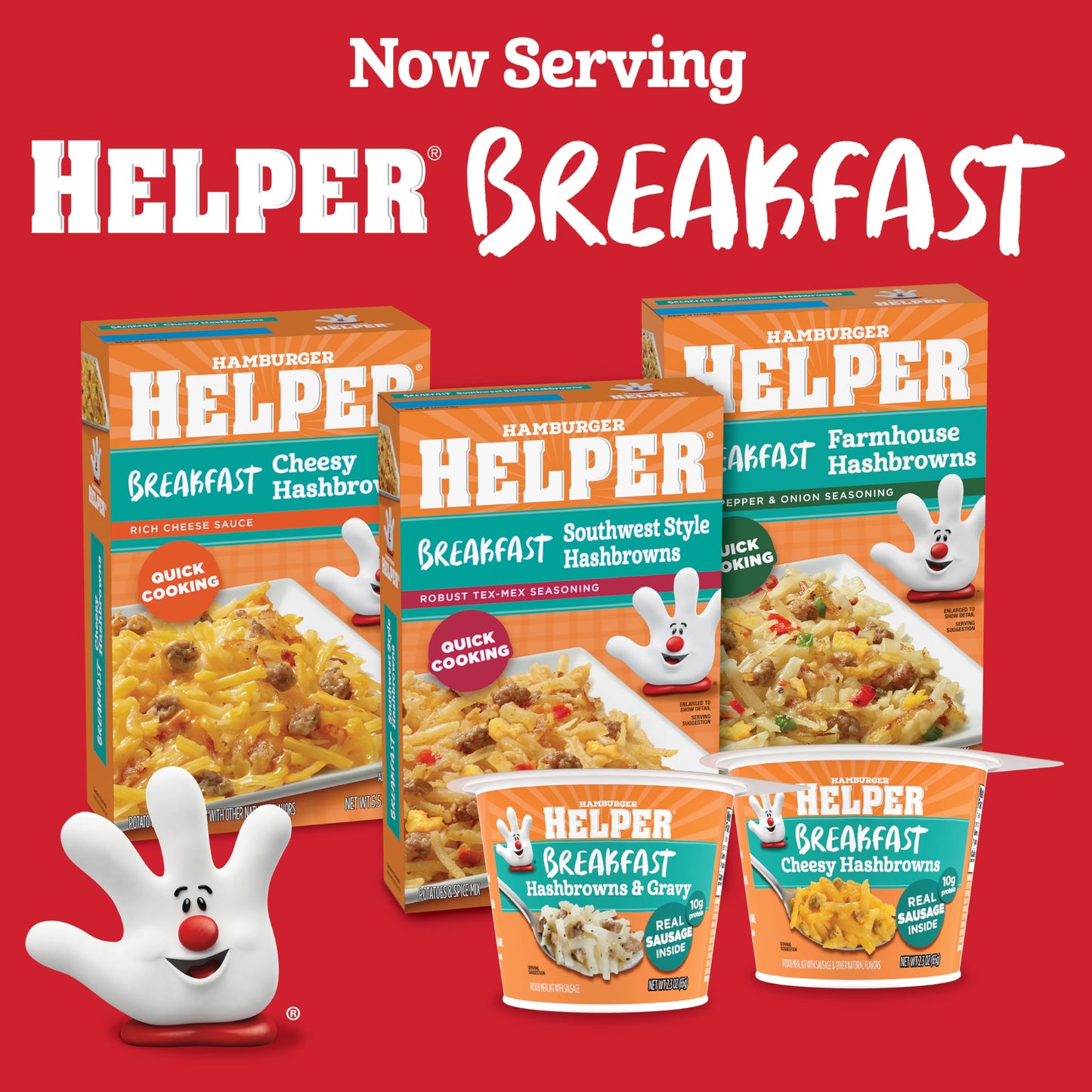 Hamburger Helper BREAKFAST Cheesy Hashbrowns Microwave Cup 2.3 oz (Pack of 6)