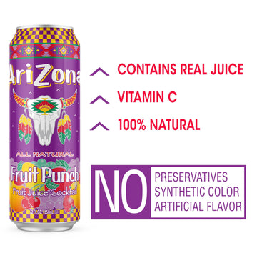 AriZona Fruit Punch - Big Can, 22 Fl Oz (Pack of 24)