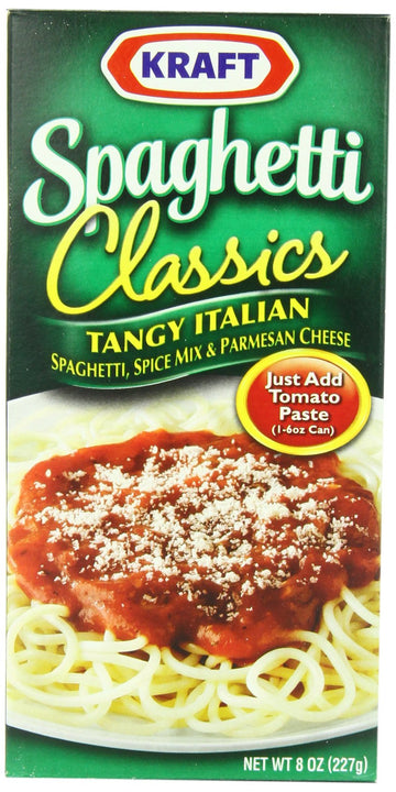Kraft Spaghetti Classics, Tangy Italian Spaghetti Spice Mix & Parmesan Cheese, 8-Ounce Boxes (Pack Of 24)
