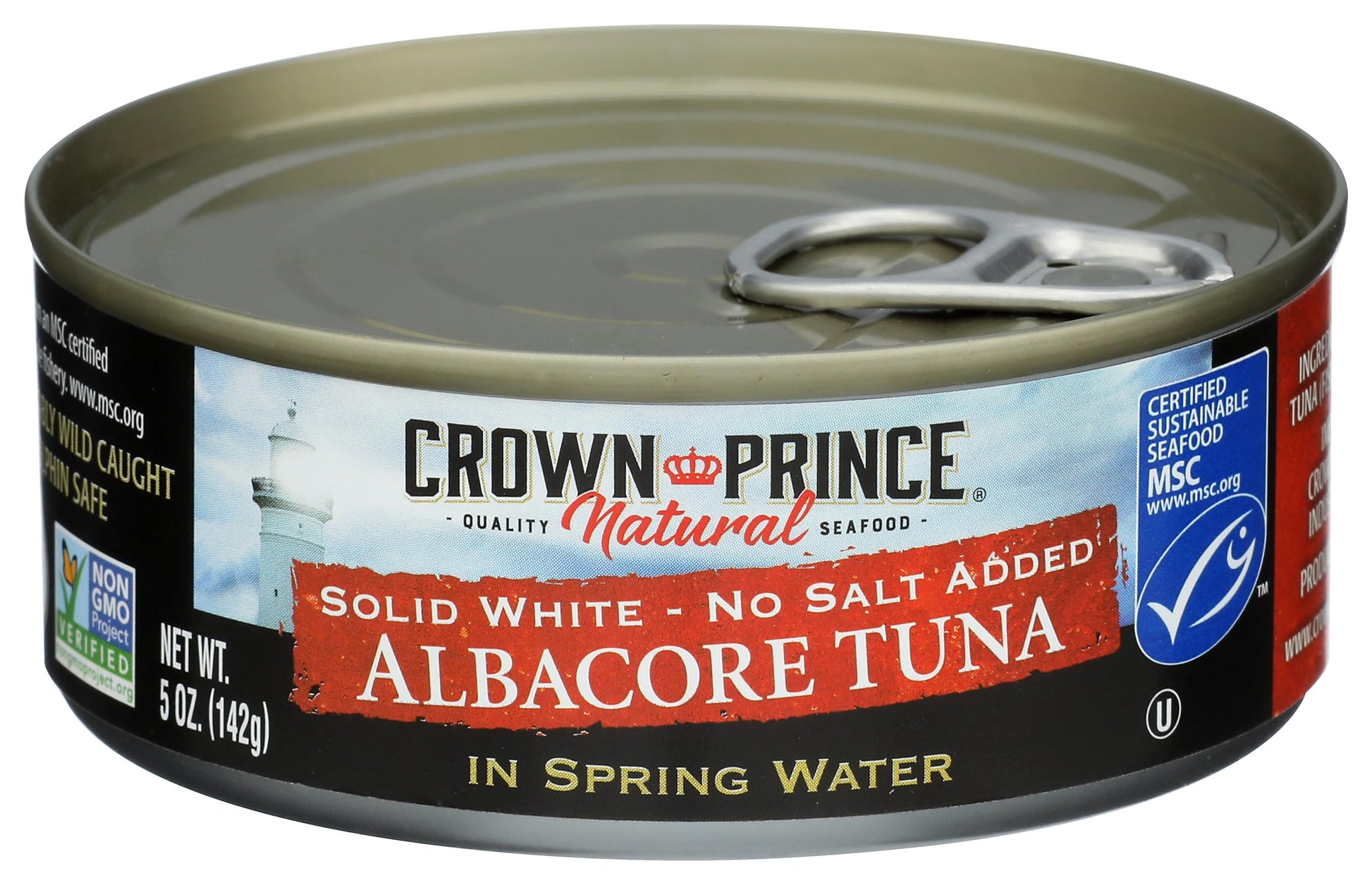 Crown Prince Albacore Tuna In Spring Water, Solid White, 12 Count
