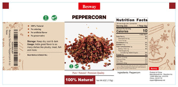 Besway Sichuan Peppercorn 6Oz(170G), Premium Sichuan Peppercorns - Fresh Aromatic Zesty Spice For Authentic Chinese Cuisine, Les