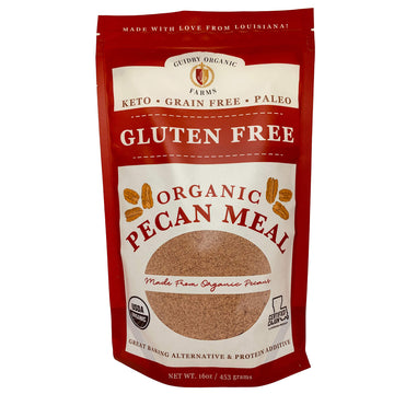 Guidry Organic Farms Pecan Meal, USDA Certified Organic, 16 oz. delicious baking alternative,Gluten Free, Paleo & Keto Friendly,