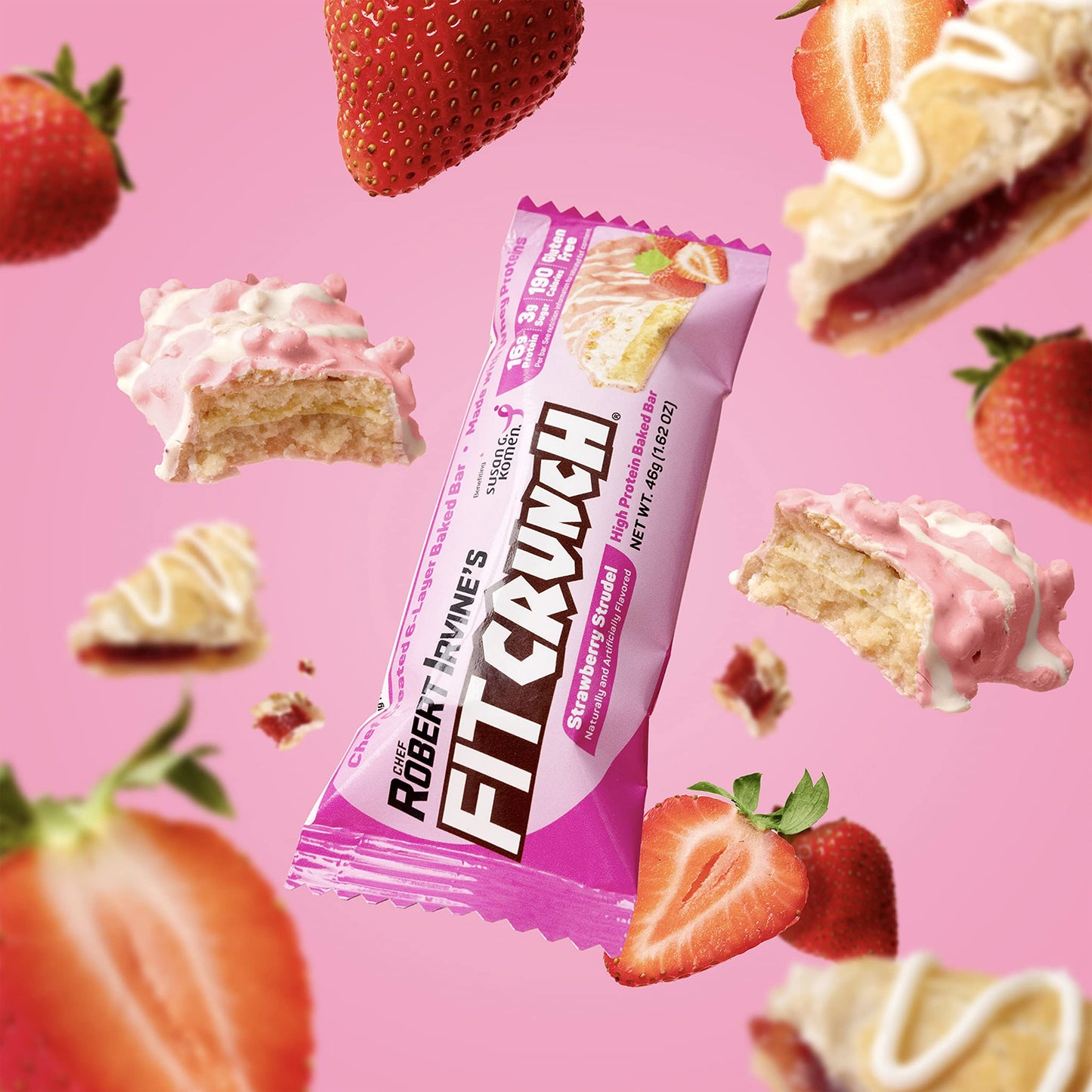 Fitcrunch Snack Size Protein Bars, Designed By Robert Irvine, 6-Layer Baked Bar, 3G Of Sugar, Gluten Free & Soft Cake Core (9 Ba