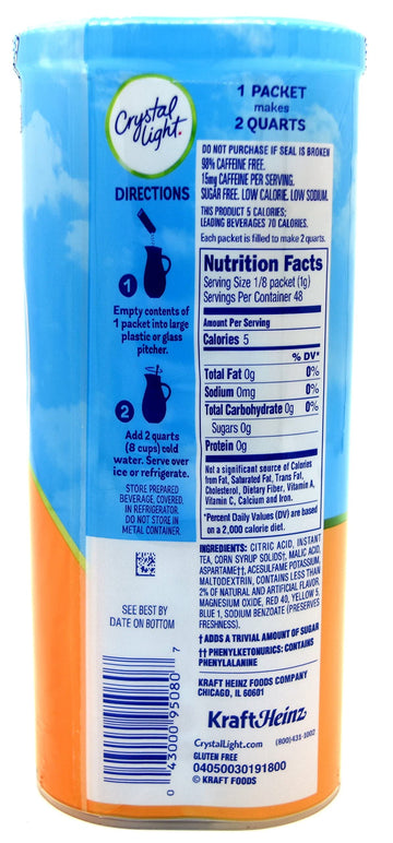 Crystal Light Peach Tea, 12-Quart 1.5-Ounce Canister (Pack Of 3)