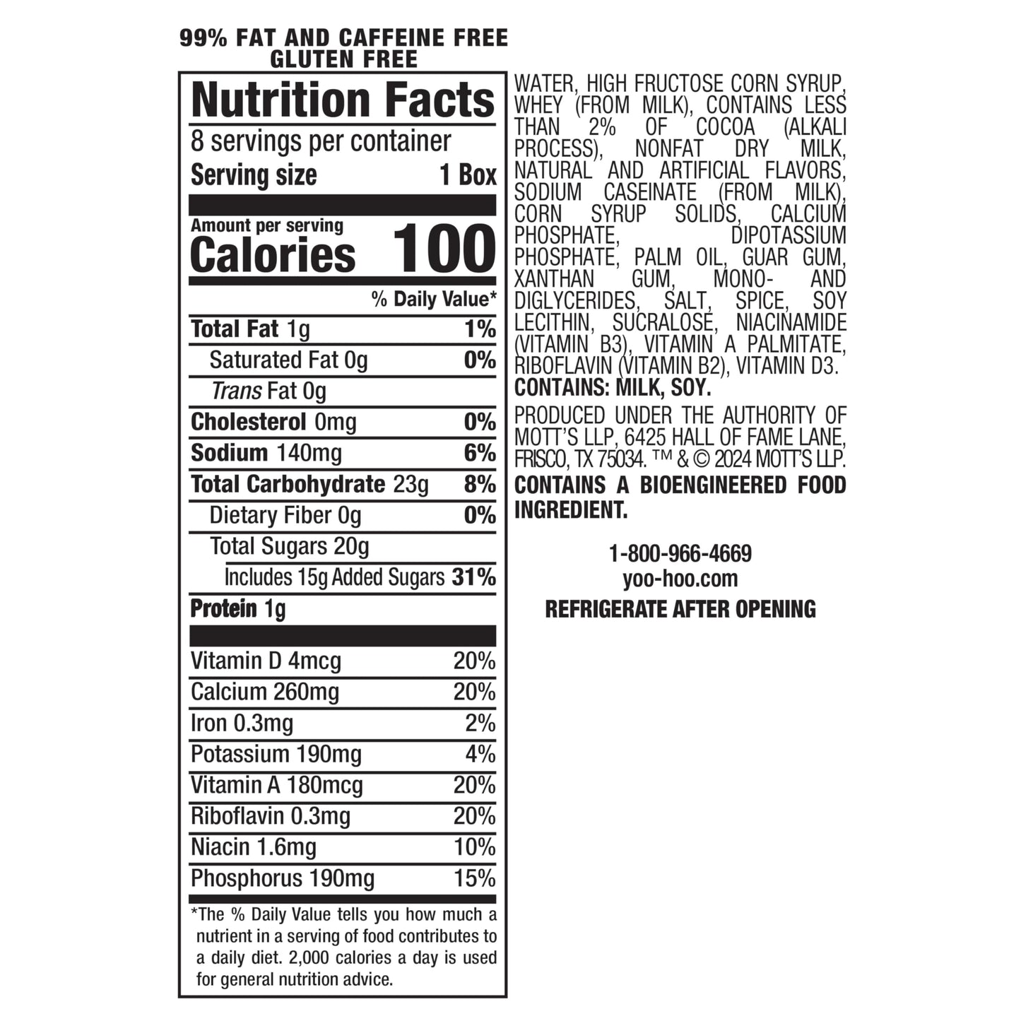 Yoo-hoo Cookies and Cream Flavored Drink 6.5 fl oz Boxes 32 Count (4 Packs of 8) Ready to Drink Caffeine-Free 99% Fat-Free High in Calcium & Vitamin D