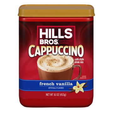 Hills Bros. Instant Cappuccino Mix, French Vanilla Cappuccino Mix, 16 Oz