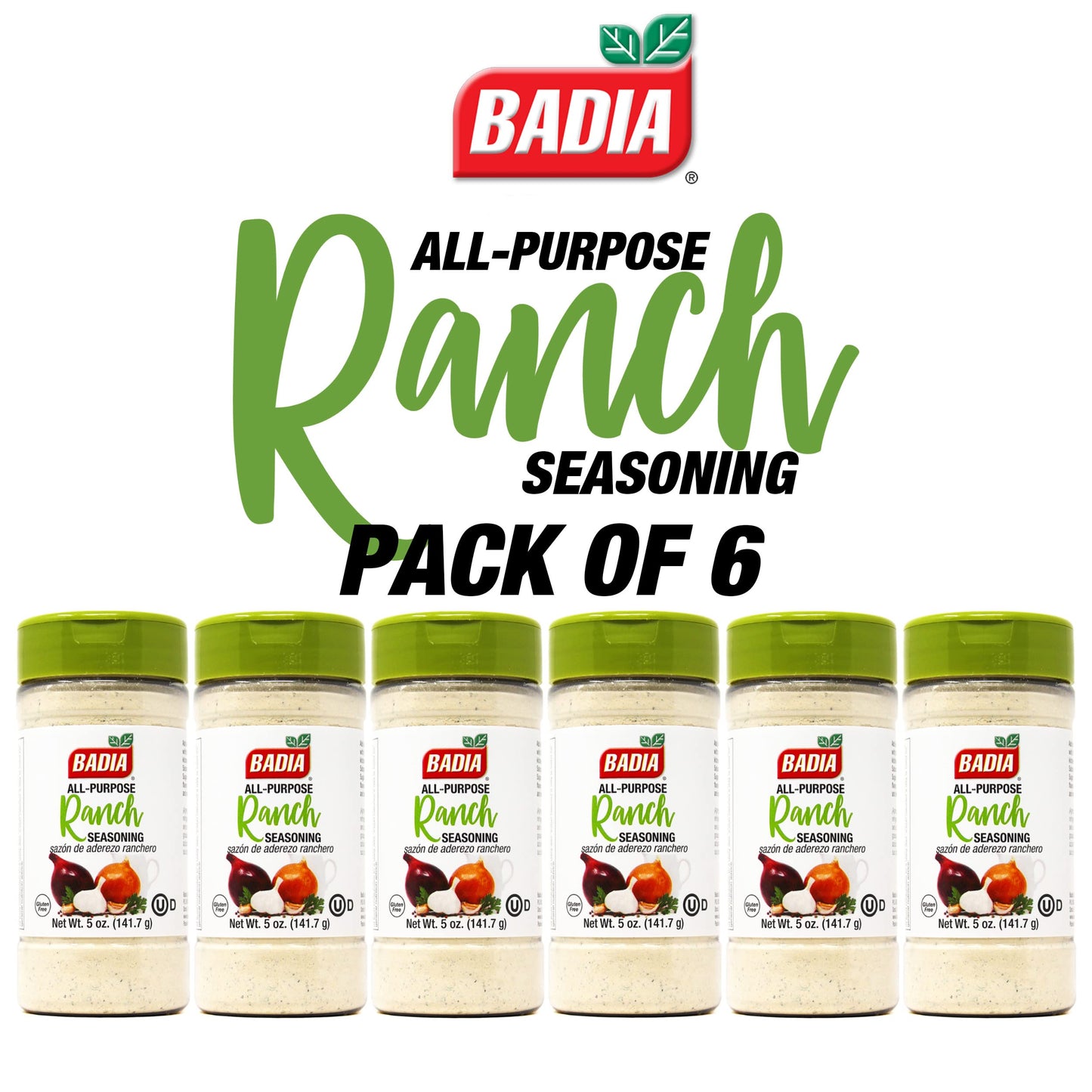 Badia Ranch Seasoning Powder, 5 Oz, All-Purpose Ranch Flavor (Pack Of 6)
