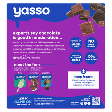 Yasso Frozen Greek Yogurt Bars Fudge Chocolate Crunch Bars 4 Count for a ridiculously creamy frozen snack made with the goodness