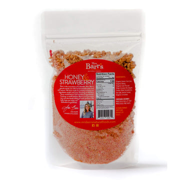 Mrs. Barrs Natural Foods Granola | Honey & Strawberry | Certified Organic Gluten Free Oats | Soft Texture | Small Batch | Gourme