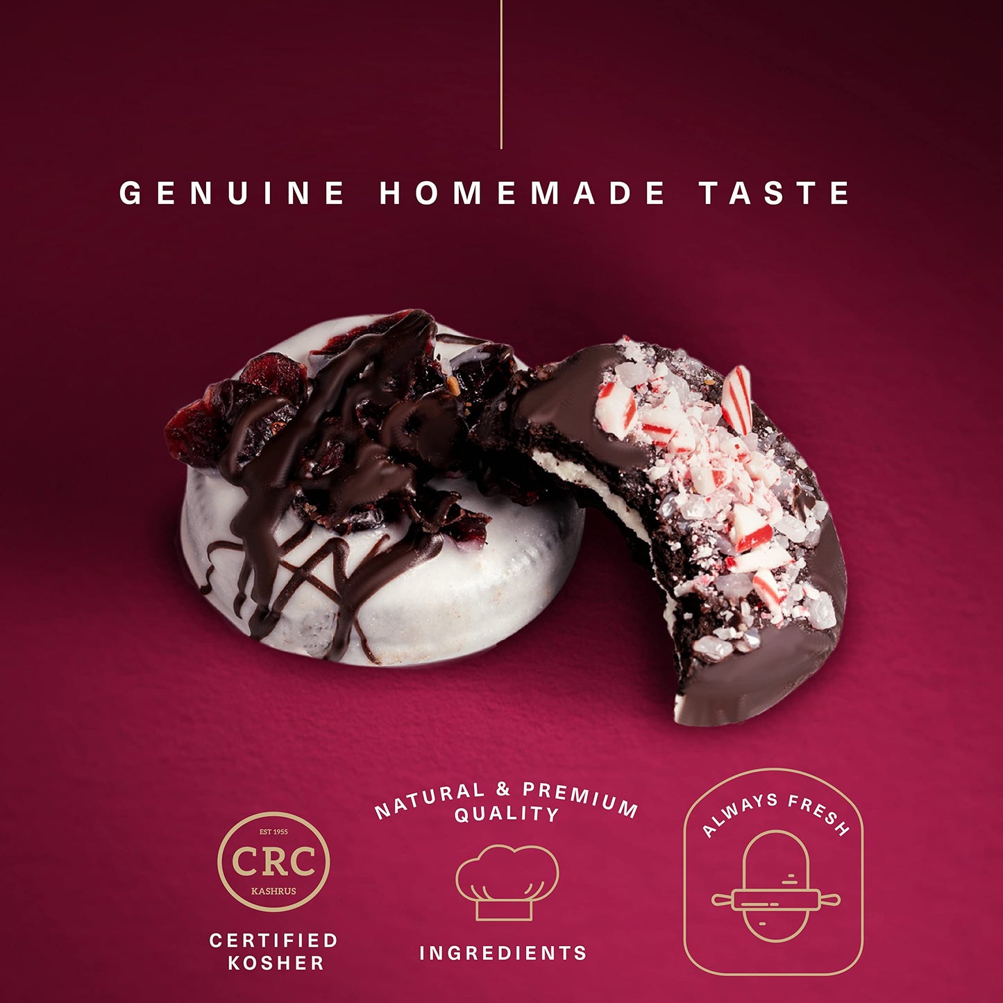 Kremery Creamy Chocolate Cravings - Diwali & Halloween Treats Chocolate Covered Sandwich Cookies And Cream Gift Basket (20 Count