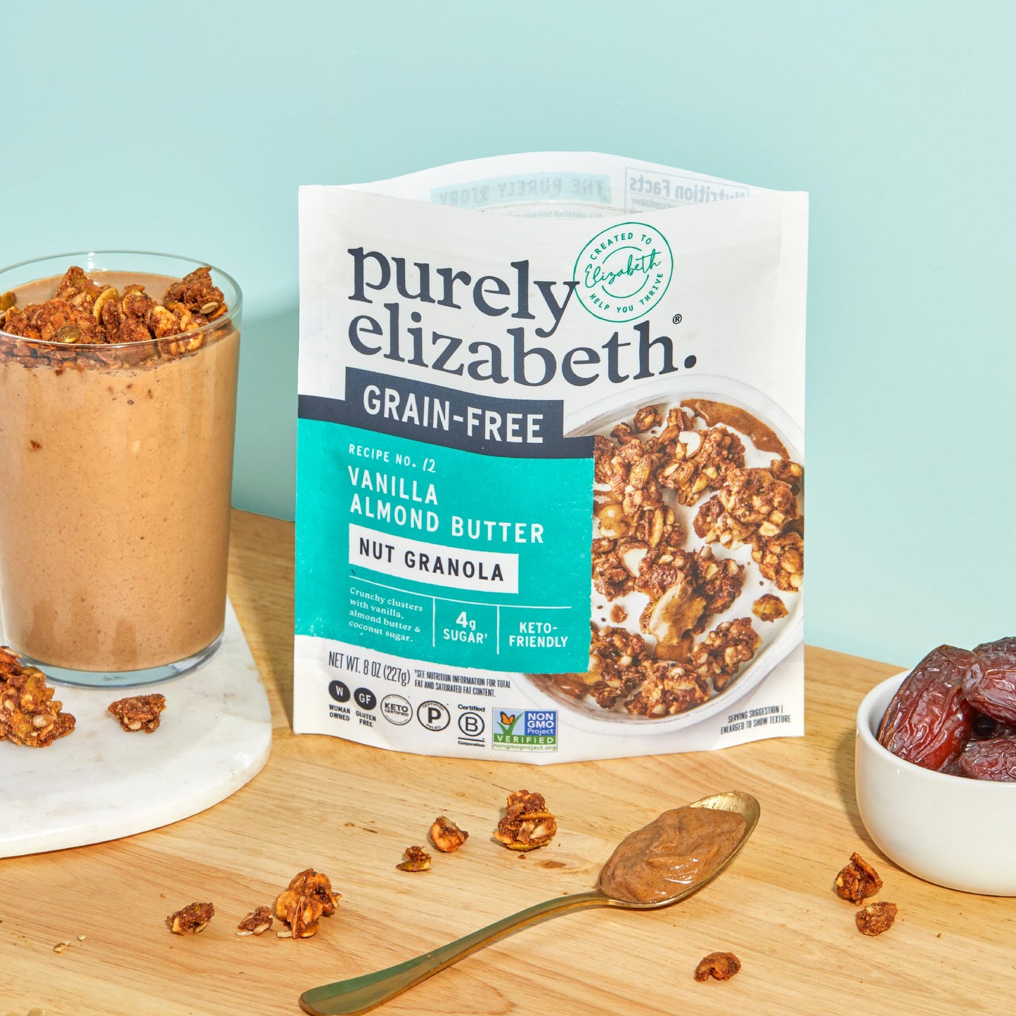 Purely Elizabeth Keto Granola Best Sellers Variety Pack, Made With Nuts And Seeds, Grain-Free, Gluten-Free, Non-Gmo (3Ct, 8Oz Ba