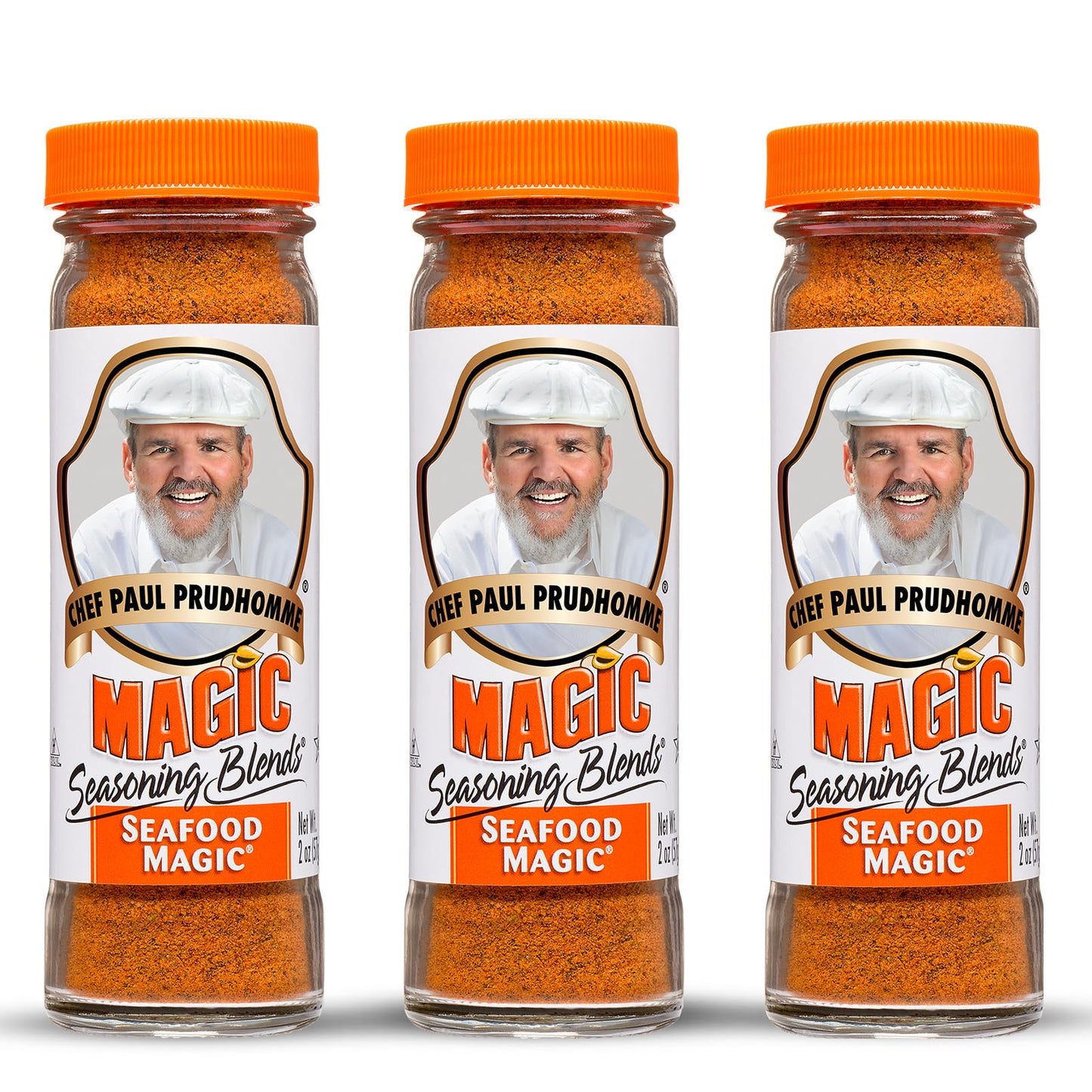 Chef Paul Seafood Magic Seasoning Blends | After-Boil Seafood & Fish Fry Seasoning Mix | Perfect For Crab Shrimp & Salmon | Spices & Seasonings | Gluten & Msg Free | 2 Oz (Pack Of 3)