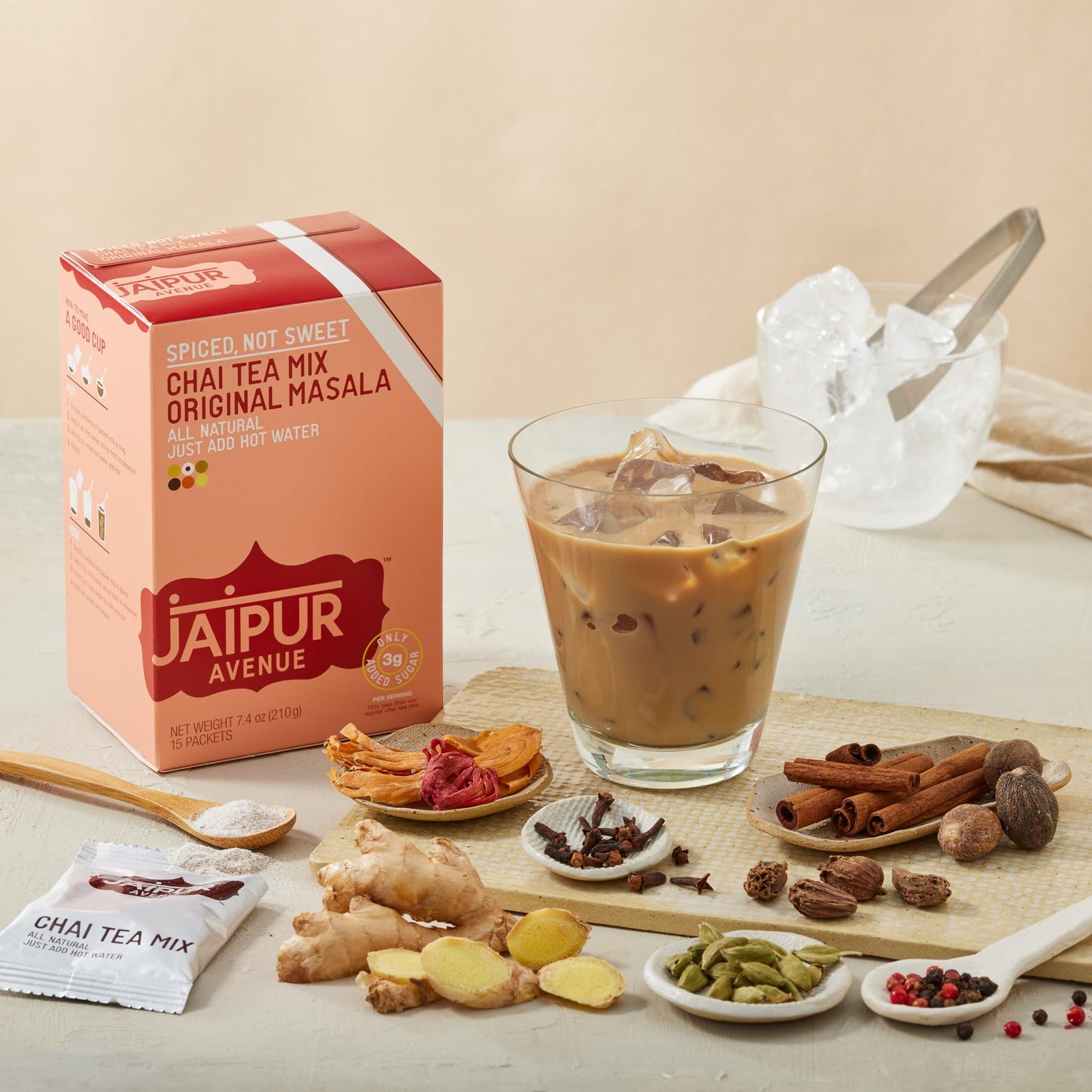 Jaipur Avenue Chai Tea Mix - Original Spiced Not Sweet - All-Natural, Preservative-Free, Gluten-Free, And Authentic Masala Chai
