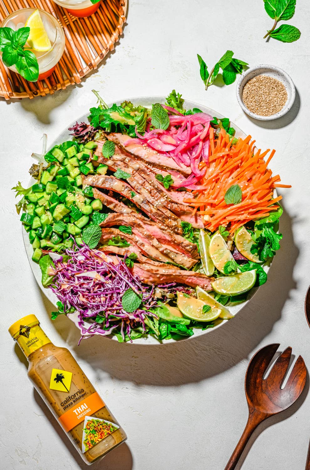 California Pizza Kitchen Thai Dressing - Creamy Thai Peanut Sauce, Restaurant-Like Asian Peanut Sauce, Asian Salad Dressings, Fr