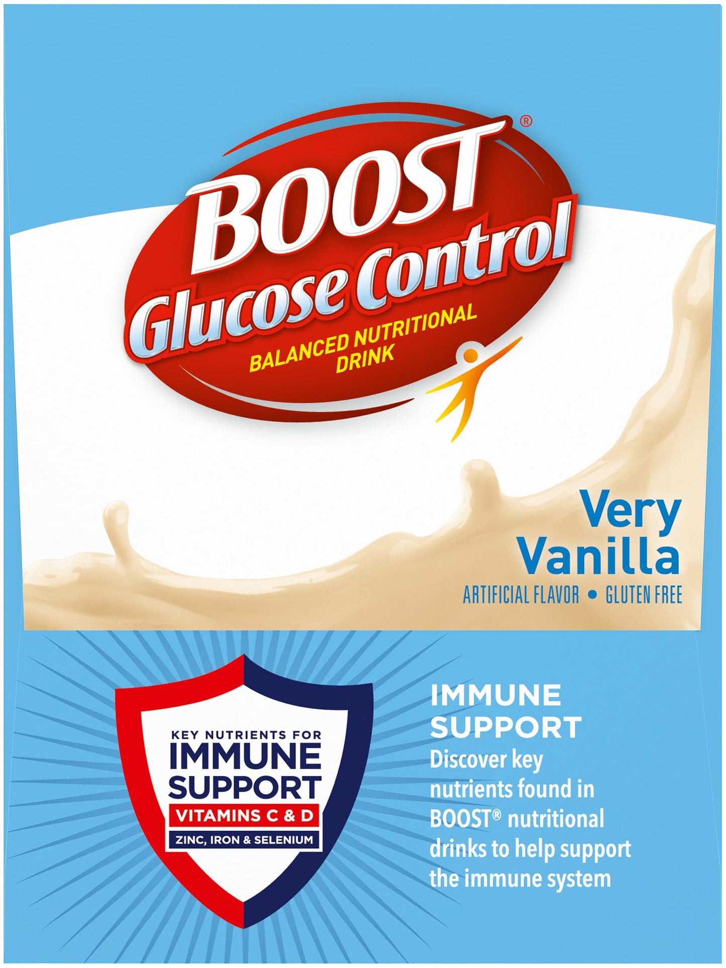 BOOST Glucose Control Nutritional Drink, Vanilla Flavor, 8 Fl Oz (Pack of 1)