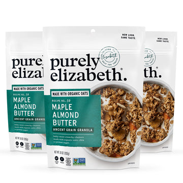 Purely Elizabeth, Maple Almond Butter, Ancient Grain Granola, Gluten-Free, Non-Gmo (3 Ct, 10Oz Bags)