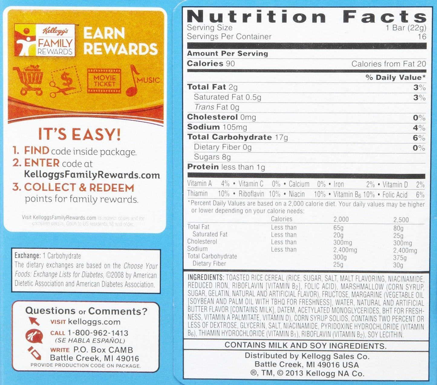 Kellogg'S Rice Krispies Treats Rice Krispies Treats - Original - 0.78 Oz - 16 Ct