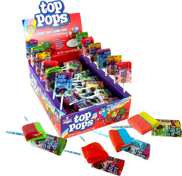 Top Pops Chewy Taffy Pops, 16.9 Ounce Assorted Flavors, 48 Count
