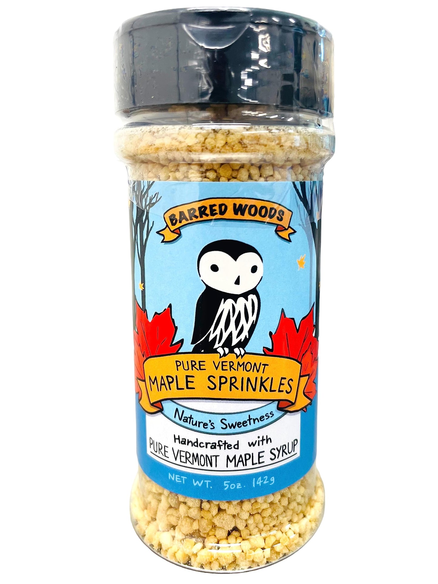 Barred Woods Maple - Pure Vermont Organic Maple Sprinkles Crunch (Perfect Coffee, Ice Cream and Yogurt Topping) - Maple Sugar Pe