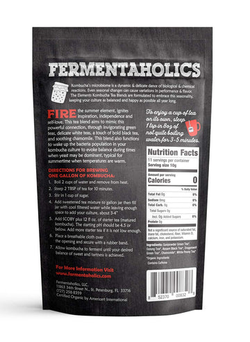 Fermentaholics - Element Kombucha Tea Blends | Usda Certified Organic Kombucha Tea Blend | Kosher Certified (Fire Blend)
