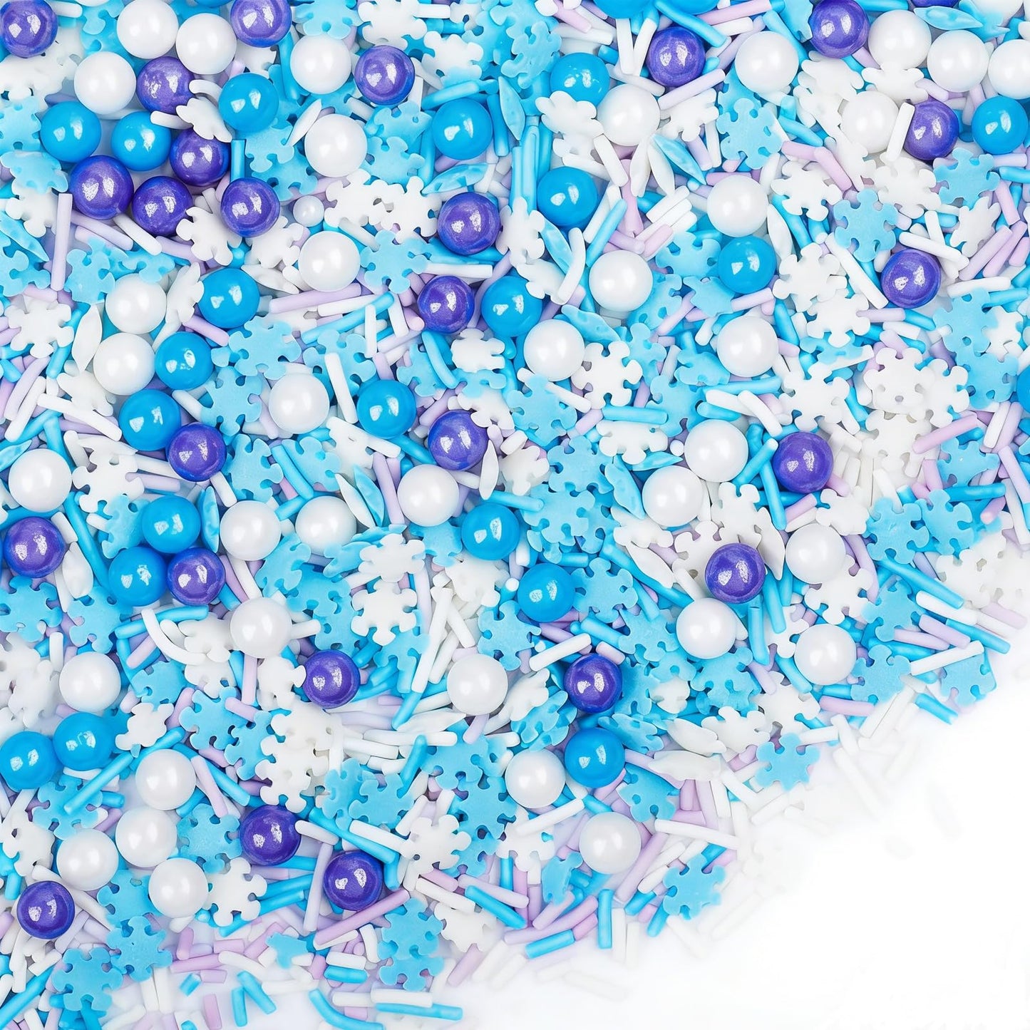 Winter Snowflake Sprinkles For Cake Decorating Jimmies & Pearl Sugar Mix For Cupcakes Cookies Ice Cream & Holiday Desserts Birthday Party Supllies