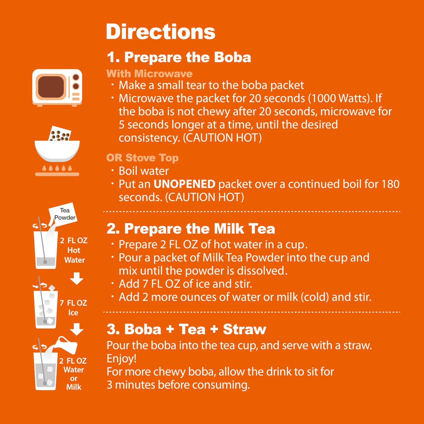 J Way Instant Thai Milk Tea Kit With Authentic Brown Sugar Tapioca Boba, Ready In Under One Minute, Paper Straws Included - 3 Se