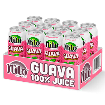 Nilo Guava Juice | 100% Squeezed Guayaba Pink Guava | No Sugar Added | Not From Concentrate | 10.8 Oz (Pack Of 12)