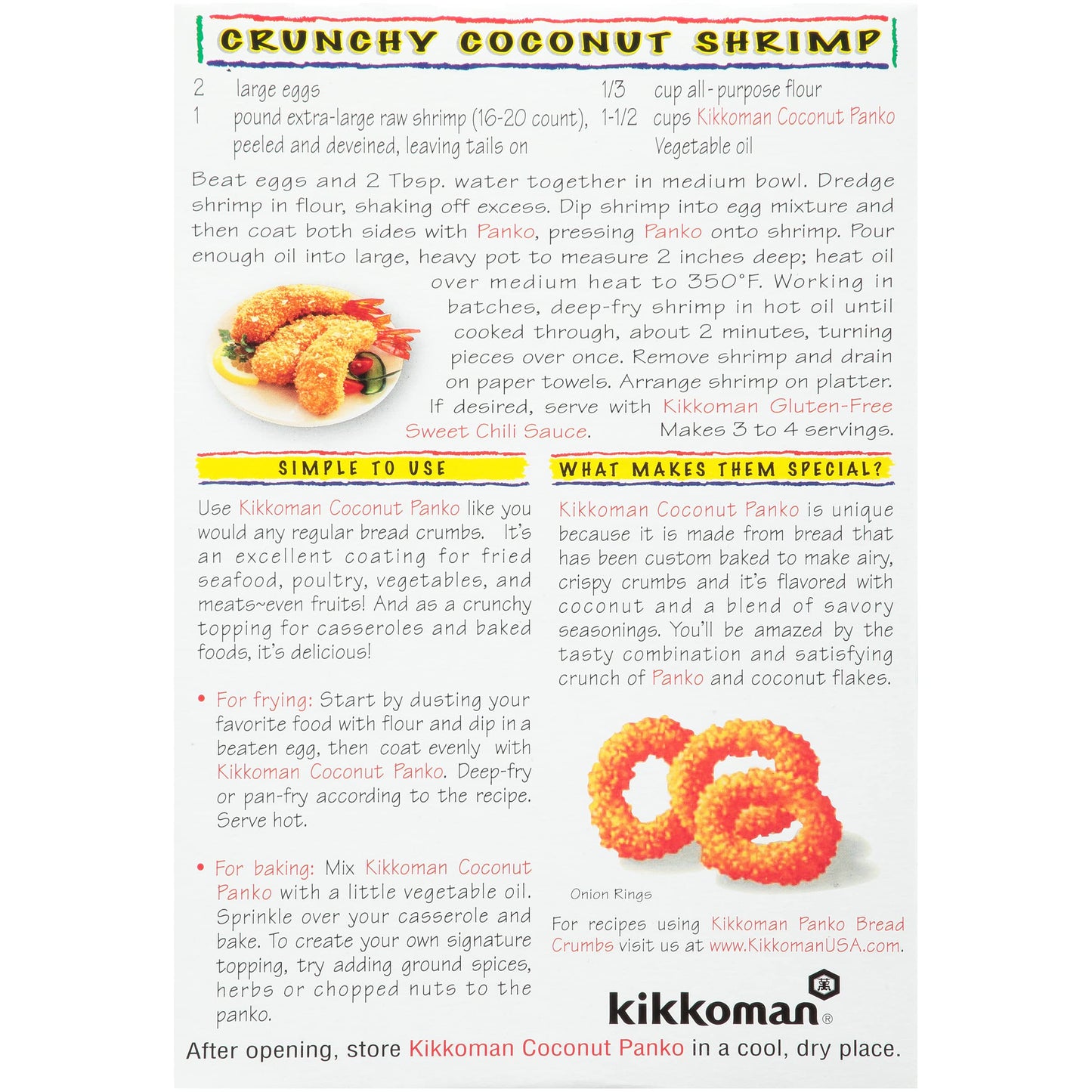 Kikkoman Japanese Style Coconut Panko Bread Crumbs, 8 Ounces (Pack Of 6)