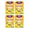Yogi Tea Lemon Ginger Tea - 16 Tea Bags per Pack (4 Packs) - Organic Ginger Root Tea to Support Healthy Digestion - Includes Lem