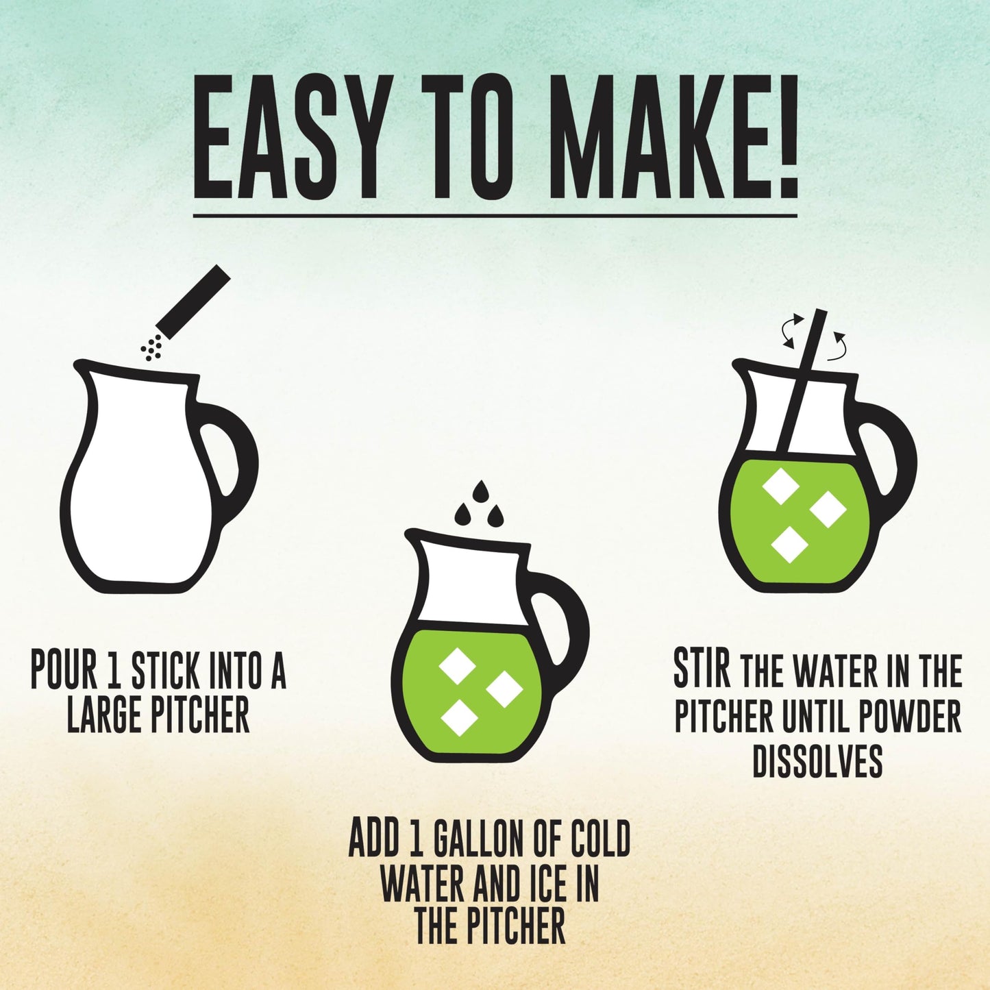 SINGLES TO GO! Powdered Drink Mix, Low Calorie, Zero Sugar, Margarita, 8-Count Box, Each Stick Makes 1 Gallon, 5.83 Ounce