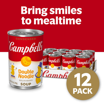 Campbells Condensed Kids Double Noodle Soup, 10.5 oz Can (12 Pack)