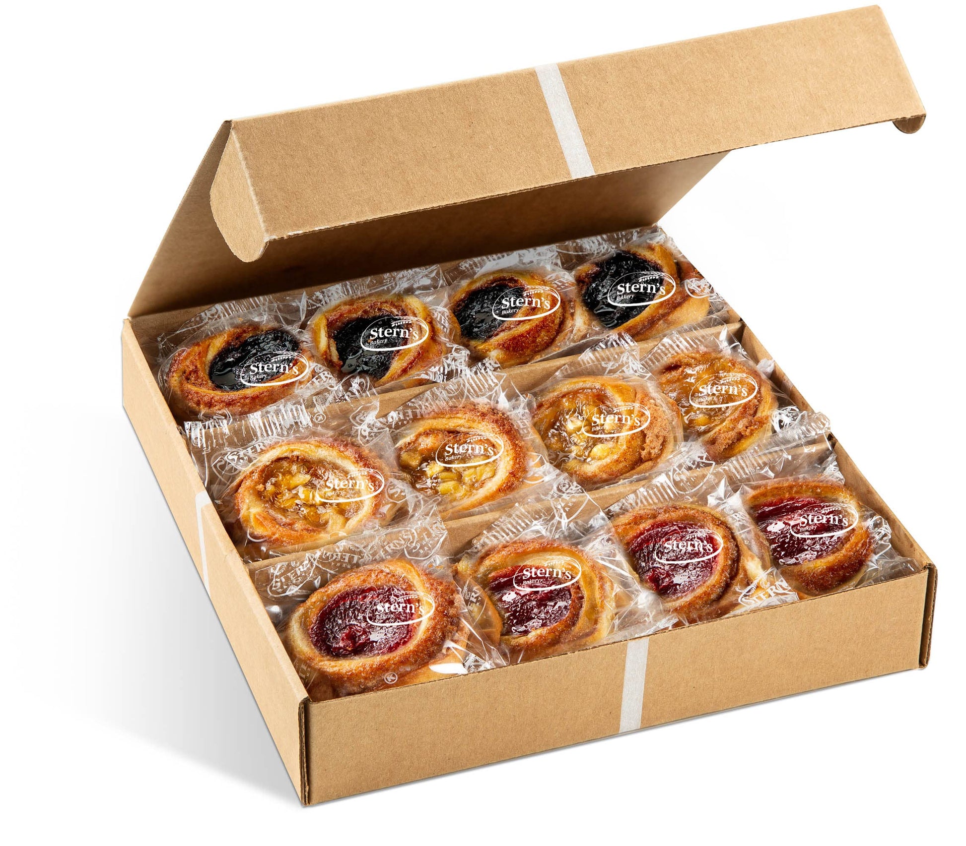 Fruit Danish Pastries | Christmas Holiday Corporate Food Gifts In Gift Box |12 Individually Wrapped Assorted Fruit Filled Cinnam
