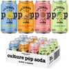 Culture Pop Soda, Zesty & Tarty Variety Pack, Probiotic Low Sugar Soda, Sparkling Juice Alternative, Non-Gmo, Kosher, Gluten-Free, No Stevia (12Pk)
