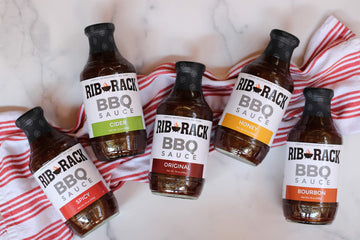 Rib Rack BBQ Sauce Variety Pack - Original, Sweet Honey, Southern spirit-inspired flavor, Campfire Cider, 4 Count, 1.18 Pound