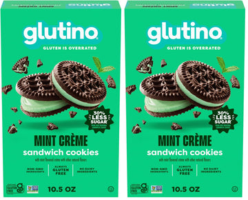 Glutino Gluten Free Mint Flavored Sandwich Cookies, Gluten Free Snacks, 10.5 oz. (Pack of 2)