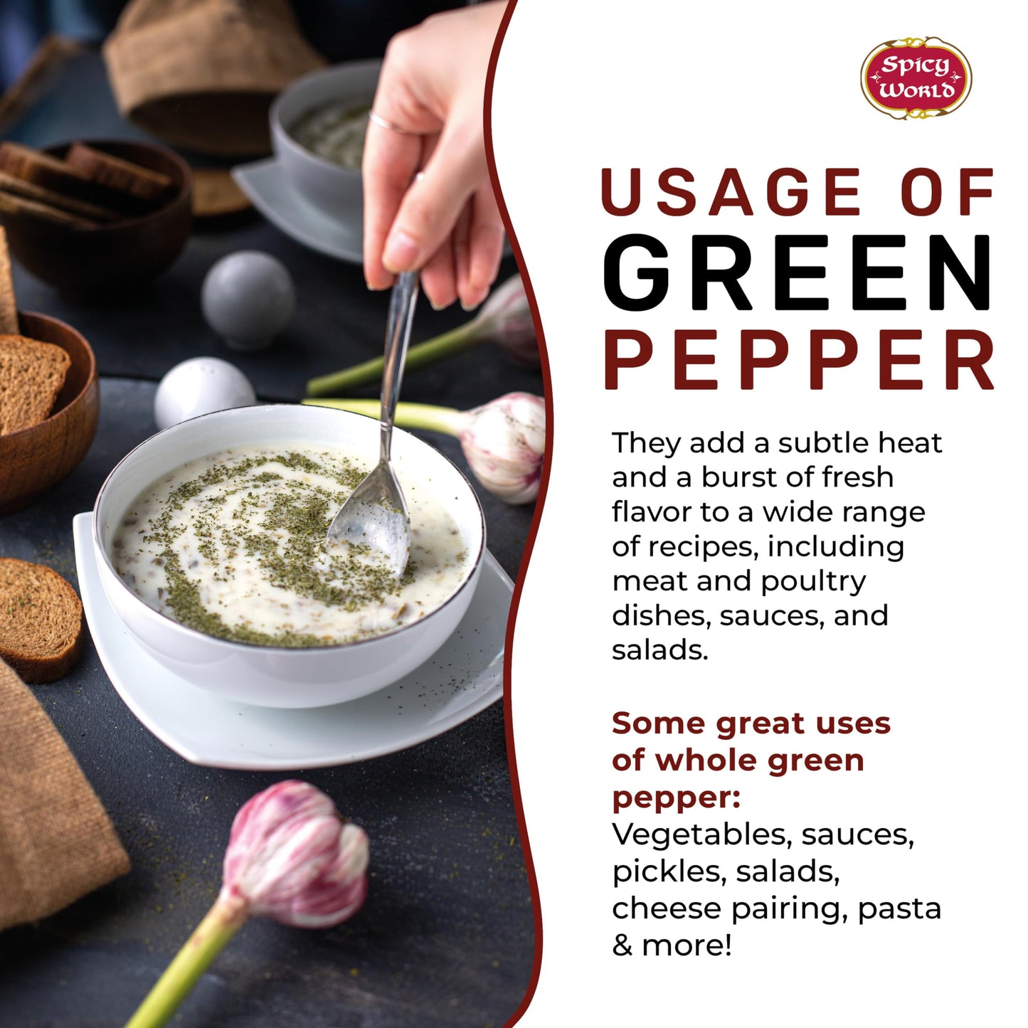 Spicy World Whole Green Peppercorns 4 Oz Bag - Steam Sterilized & All Natural