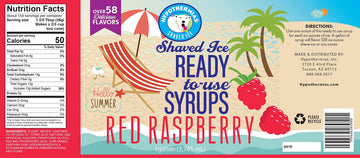 Hypothermias Red Raspberry Ready To Use Gallon (128 Fl. Oz) Hawaiian Snow Cone Flavors Syrup - Shaved Ice, 100% Pure Cane Sugar