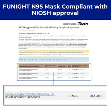 Funight N95 Mask 20 Pack Niosh Certified Respiratory Particulate Filtering Face Mask Personal Protective Use Comfortable Protect