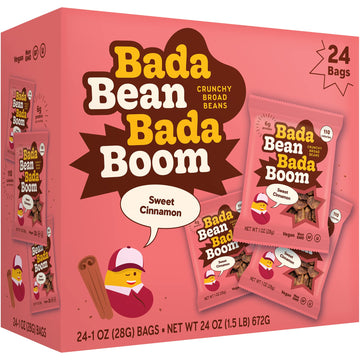 Bada Bean Bada Boom Plant-Based Protein, Gluten Free, Vegan, Crunchy Roasted Broad (Fava) Bean Snacks, 100 Calories per Serving,