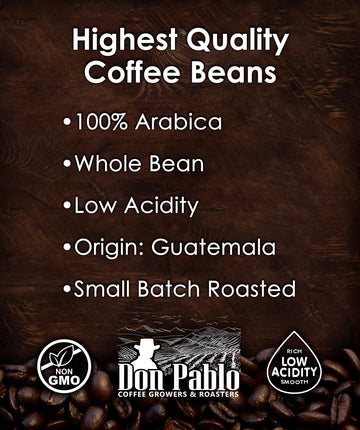 2Lb Pablo'S Pride Guatemala - Medium-Dark Roast - Whole Bean Arabica Coffee - Low Acidity - 2 Pound Bag