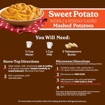 Betty Crocker Sweet Potato Mashed Potatoes, Made with Real Potatoes, 4.5 oz (Pack of 8)