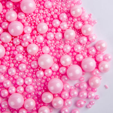 Sentovac Edible Pink Pearl Sugar Sprinkles For Cake Decorating | Edible Cake Cupcake Topper Decorations | 1 Bottle 4.23Oz/ 120G Pink Pearl Sprinkles Valentines Supplies