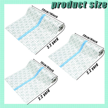 9 Rolls Waterproof Bandages Transparent Film Dressing Clear Adhesive Bandages Shower Dressing Tape For Shower, 3 Sizes (6 Inch,
