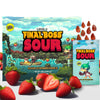 Final Boss Sour Candy Extremely Super Sour Gummy Candy Strawberry LvL 2 (1.06 Ounces Bags 10 Bags) - Gummies Made with Dried Fruit Free of Artificial Colors Low Calorie Healthy Snack for Kids & mature-themeds