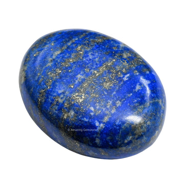 Lapis Lazuli Palm Stone - Pocket Massage Worry Stone For Natural Body Chakra Balancing, Reiki Healing And Crystal Grid