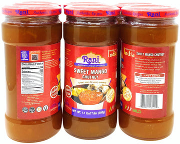 Rani Sweet Mango Chutney (Indian Preserve) 17.6Oz (500G) 1.1Lbs Glass Jar, Ready To Eat, Vegan, Pack Of 5+1 ~ Gluten Free, All N